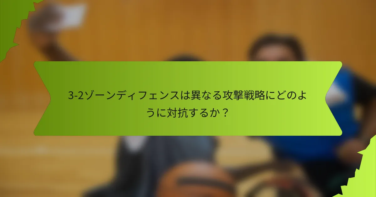 3-2ゾーンディフェンスは異なる攻撃戦略にどのように対抗するか？