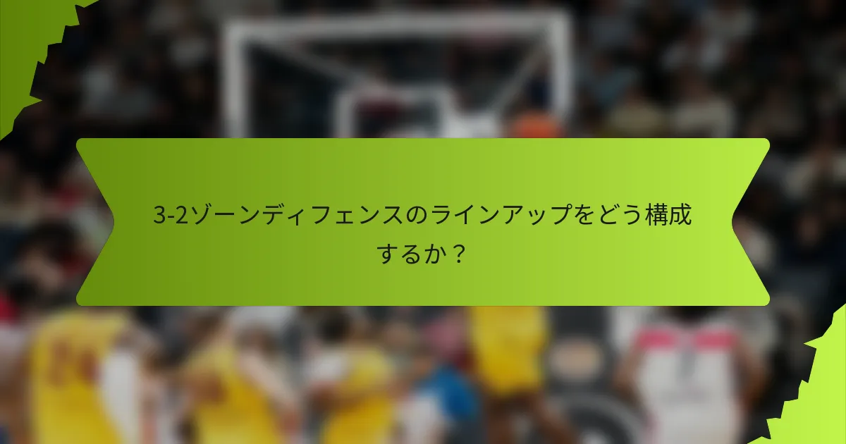 3-2ゾーンディフェンスのラインアップをどう構成するか？