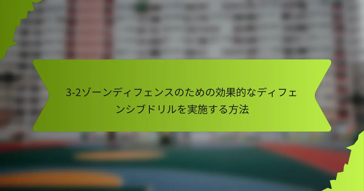 3-2ゾーンディフェンスのための効果的なディフェンシブドリルを実施する方法