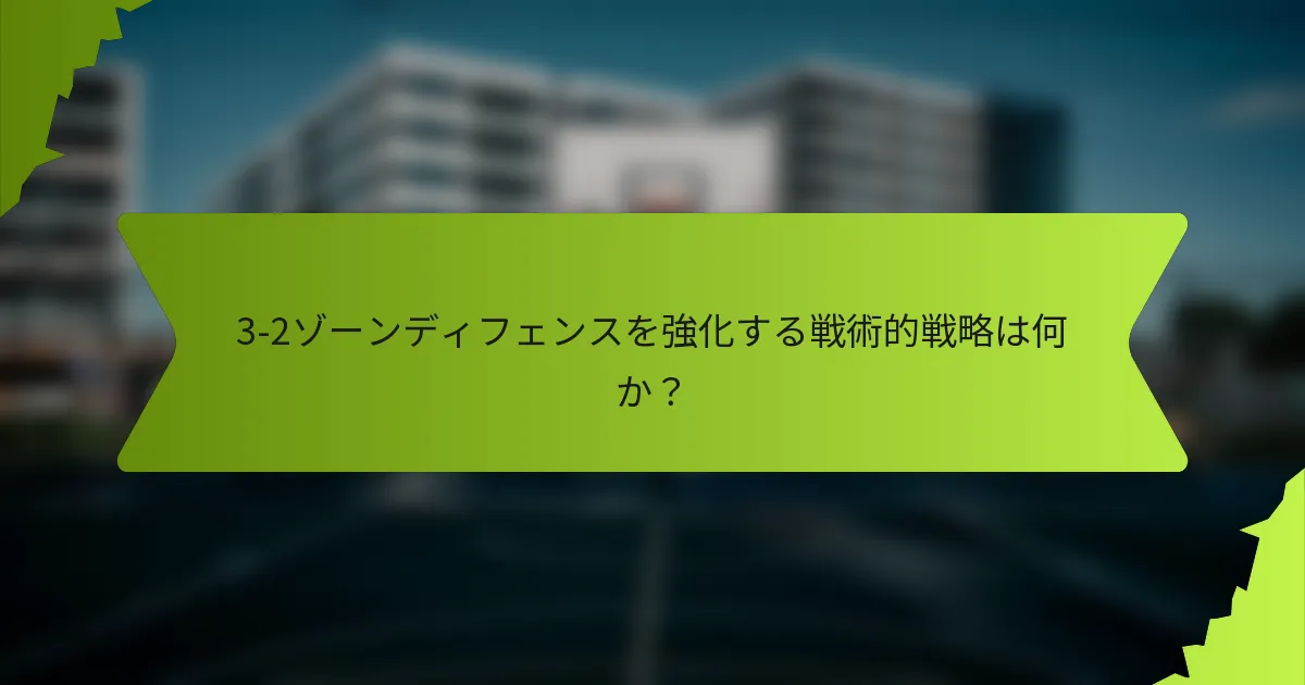 3-2ゾーンディフェンスを強化する戦術的戦略は何か？