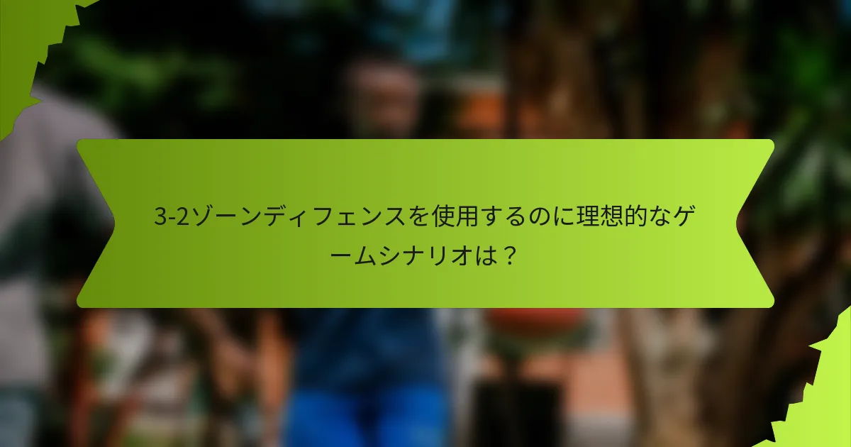 3-2ゾーンディフェンスを使用するのに理想的なゲームシナリオは？